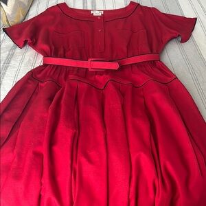 Vintage Neiman Marcus red swing dress size 14 | 100% silk